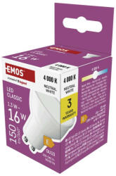 EMOS EMOS ZQ8EL3, LED izzó Classic MR16 fehér/ GU10 / 1, 3 W (16 W) / 150 lm / Természetes fehér (ZQ8EL3)