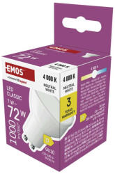 EMOS EMOS ZQ8D63, LED izzó Classic MR16 fehér/ GU10 / 7 W (72 W) / 1000 lm / Természetes fehér (ZQ8D63)