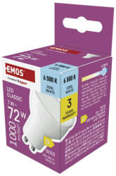 EMOS EMOS ZQ8D64, LED izzó Classic MR16 fehér/ GU10 / 7 W (72 W) / 1000 lm / Hideg fehér (ZQ8D64)