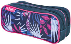 Herlitz Penar etui cu 2 fermoare Teens Herlitz 50049264, Indigo flower (50049264/FETE) Penar