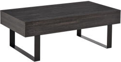 HomCom Dohányzóasztal, modern kanapéasztal fém kerettel, 110 x 60 x 40 cm, sötétszürke (839-084)