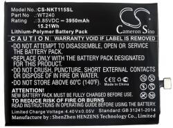 Cameron Sino Nokia 3.2 CAMERON SINO Li-Polymer akku 3.85V/3950mAh Nokia WT240 kompatibilis FEKETE (CS-NKT115SL)