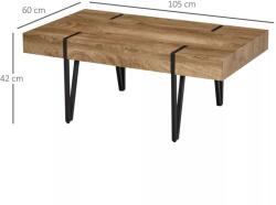 HomCom Dohányzóasztal, ipari design, 105 cm x 60 cm x 42 cm fekete-barna