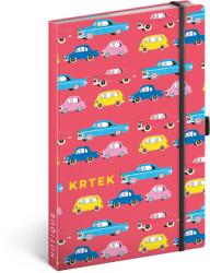 Presco Keménytáblás notesz krémszínű lapokkal, vonalas, leszorító gumiszalaggal The Little Mole - Cars 130x210mm, Presco (5416-CA) - web24