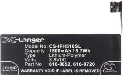 Cameron Sino iPhone 5S CAMERON SINO Li-Polymer akku 3.8V/1500mAh Apple 616-0652 kompatibilis FEKETE (CS-IPH510SL)