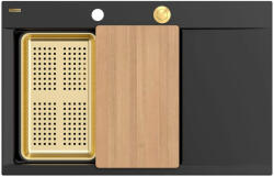 Quadron Josh chiuveta graniteq 78x50 cm negru HCQJ7850U7_PVDG1_P2O (HCQJ7850U7PVDG1P2O) Chiuveta