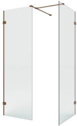 NEW TRENDY Eventa Copper Brushed cabină de duș walk-in 130x90 cm dreptunghiular cupru periat/sticlă transparentă EXK-8202 (EXK8202)