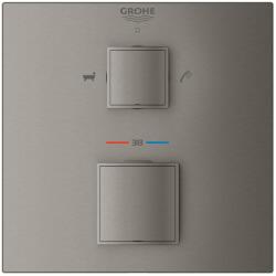 GROHE Unitate comanda cada Grohe 24155AL0, Cube, termostat, 2 iesiri, necesita valva, mat, grafit (24155AL0)