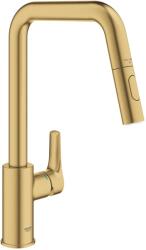 GROHE Baterie bucatarie Grohe 30619GN0, EuroSmart, inalta, tip U, dus, 2 functii, mat, auriu (30619GN0)