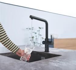 GROHE Baterie bucatarie Grohe 101068KS01, Blue Home, inalta, tip L, pentru racitor Blue Home, mat, negru (101068KS01)
