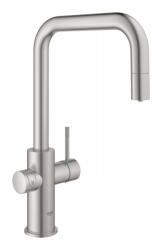 GROHE Baterie bucatarie Grohe 101074DC01, Blue Home, inalta, tip U, functie racire, CO2, filtrare, fara unitate racitor, mat (101074DC01)