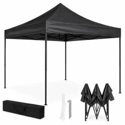 MultiGarden Kerti pavilon, MultiGarden PAW-FG-3X3-1, fekete, 3 x 3 m, fém vázzal, UV-álló és esőálló PE ponyva, 3, 13 m állítható magassággal, hordtáskával (TF5442)