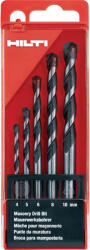 Hilti Set de burghie pentru beton, Hilti MDB, 5 buc, coadă cilindrică, diametre: 4, 5, 6, 8, 10 mm Burghiu