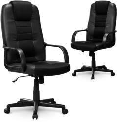 Sofotel Scaun de birou, Sofotel 518B, negru, 109-118 cm, ergonomic, înclinabil, reglaj pe înălțime cu gaz-lift, microplasă, cu inserții din piele ecologică, capacitate de încărcare 120 kg