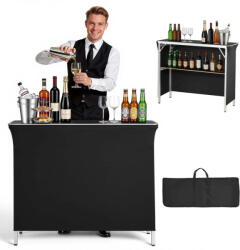 Vevor Összecsukható mobil kiállítási pult polccal 110x38, 5x88, 5 cm bárpult hordtáskával mobil promóciós pult