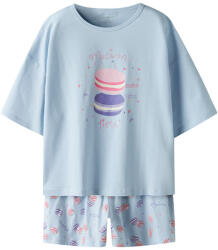 NAME IT Pijamale fete cu mâneca scurta, bleu, Macaron Time, 110/152 albastru/Nantucket Breeze (145493)