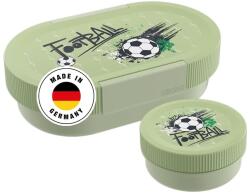 SIGG LUMO Kids Lunchbox Football Splash Plus gyerek ételhordó doboz rekeszekkel - Zöld - 800 ml - Mikrohullámú sütőben és mosogatógépben mosható - BPA-mentes