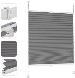 Sekey Plissé Fúrás Nélküli Sötétítő Roló, Klemmfix Ablakroló 90x150 cm, Feszített Átláthatatlan Napvédő Redőny, Sötétszürke