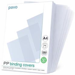 Pavo Premium A4 PP Átlátszó Bekötési Fólia 0, 28 mm - 100 db-os Csomag, Víztiszta Borítólap
