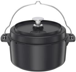 RÖSLE Dutch Oven 28 cm fekete öntöttvas lábas fedővel - fedél serpenyőként is használható