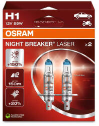 OSRAM Night Breaker Laser H1 +150% halogén izzó DUO BOX 64150NL-2HB KIBONTOTT DOBOZOS TERMÉK