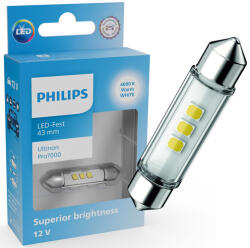 Philips C10W 43mm Ultinon PRO7000 szofita LED 4000K melegfehér 11866WU70X1 KIBONTOTT