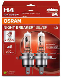 OSRAM H4 Night Breaker Silver +100% DUO BOX halogén izzó 64193NBS-2HB DOBOZ SÉRÜLT