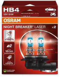 OSRAM Night Breaker Laser HB4 +150% halogén izzó DUO BOX 9006NL-2HB KIBONTOTT