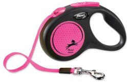 flexi Lesă retractabilă pentru câini Flexi New Neon Tape S 5 m roz (194-2022)