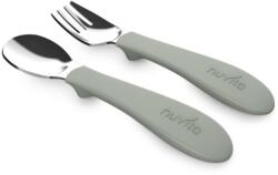 Nuvita Set linguriță și furculiță, Sage Green (BD5350555033349) Set pentru masa bebelusi