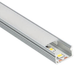 ANRO LED Profile ALP-065 Ezüst - Alumínium U profil LED szalaghoz (Opál búrával) (LP131 - LP-SNAPFIT-A-MLK)