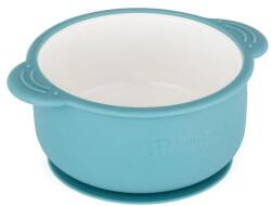 Petite&Mars Bol ceramic cu înveliș din silicon Teal Blue (AGS731151) Set pentru masa bebelusi