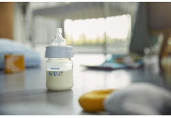 Philips Set 2 biberoane anti-colici Philips Avent SCY100/02, 125 ml, Tetina cu debit 1, +0 luni, 2 buc, fara BPA, usor de curatat (SCY100/02)