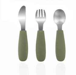 ZOPA Tacâmuri pentru copii din silicon, Forest Green (BD8595114453627) Set pentru masa bebelusi