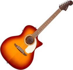 Fender California Deluxe Newporter CE WN Sienna Sunburst Chitară electro-acustică Dreadnought