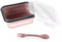 Zopa Cutie de gustări din silicon cu tacâmuri mici, Old Pink (BD8595114461271) Set pentru masa bebelusi