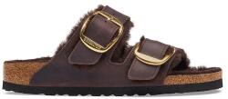 Birkenstock șlapi pentru femei din piele Arizona Big Buckle Shearling Oiled Leather 9BY2-KLDZYH_89X