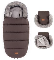 Petite&mars Set sac de iarnă Comfy 4în1 + mănuși pentru cărucior Furry Rich Brown (AGSVP-F197758)