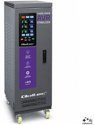 Qoltec Háromfázisú AVR MULTIPROTECTION Feszültségstabilizátor - 40kVA / 32kW, ±3%, Szervo, LCD (QC-51910)