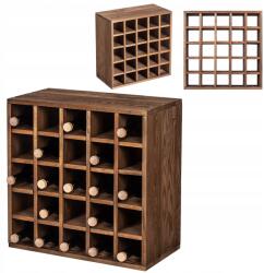 Kadax Könyvespolc Bortartó Fa 25 Palack Alkoholos Szekrény Polc Ajándék 52cm (K11378_1)