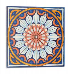 Wallfluent Fali Pvc csempe öntapadós virágmintás részletekkel 9 db 30x30 cm (010310410010000283073)