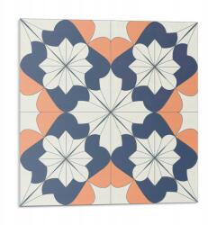 Wallfluent Vinil öntapadós csempe a konyhába Geometrikus virágmintás 9x30x30 (010310410010000283140)