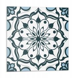 Wallfluent Fali Dekoráció Öntapadós Csempe Nappaliba Virágos mandala minta 9x30x30 (010310410010000283064)