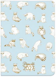 Planall Határidőnapló PLANALL Compact B/6 heti keményfedelű Raccoon 2027 (7540218001) - robbitairodaszer