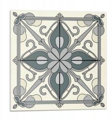 Wallfluent Vinil csempe öntapadós virágmintás díszekkel 9 db 30x30 cm (010310410010000282994)