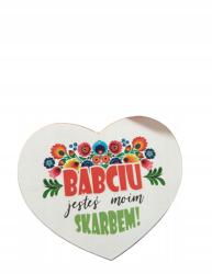 Tábla, szív medál nagyinak "Nagymama, te vagy az én kincsem! " 10*9 cm (TAB BABCIU)