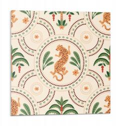 Wallfluent Vinil csempe öntapadós Trópusi mintás leopárd mintás 9 db 30x30 cm (010310410010000283286)