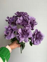 7&7 Művirág Csendes Rózsa csokor 7 virággal (10 cm) szár 40 cm Lila (LAP-128D)