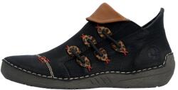 RIEKER Ghete dama, Rieker, 72581-00-Negru, casual, piele ecologica, cu talpa joasa, negru (Marime: 40)