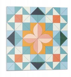 Wallfluent Vinil öntapadós csempe Geometrikus minta virággal 9 db 30x30 cm (010310410010000282936)